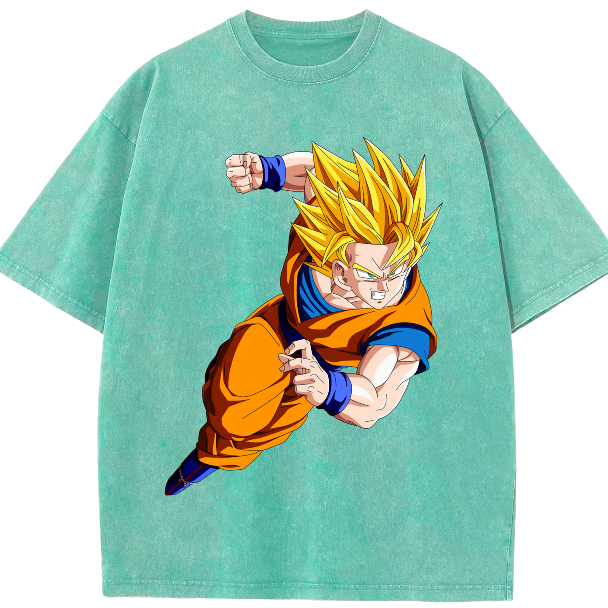 （画像用） ドラゴンボール 孫悟空（そん ごくう）Son Goku カカロット DRAGON BALL Kakarotto 綿100% ヴィンテージ風 半袖Tシャツ（フロントプリント）